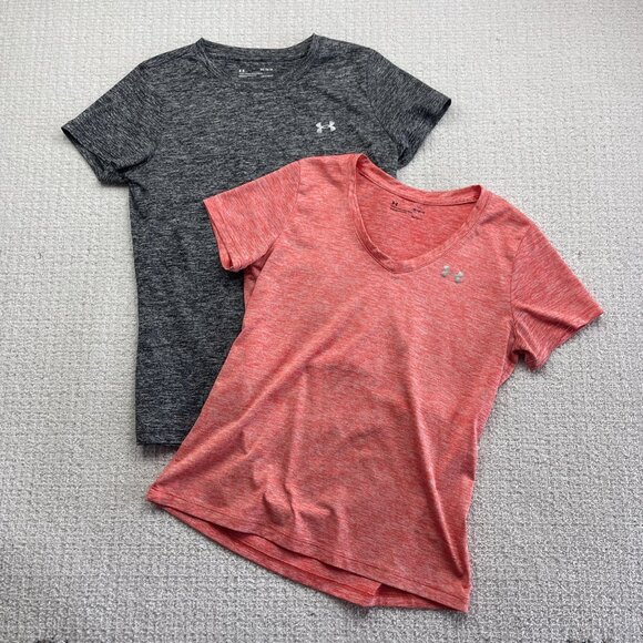 Lot x2 Bulk Under Armour Heat Gear Top Loose Shirt Women’s Sz M Activewear Read - Picture 1 of 10